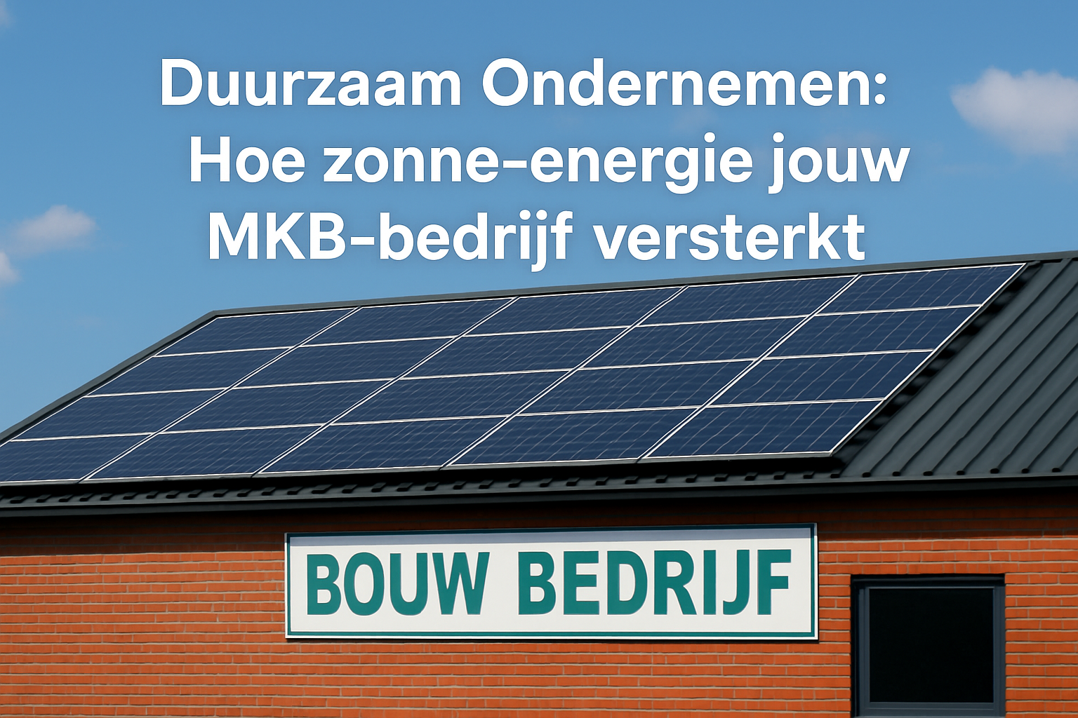 Duurzaam Ondernemen: Hoe Zonne-energie Jouw MKB Bedrijf Versterkt