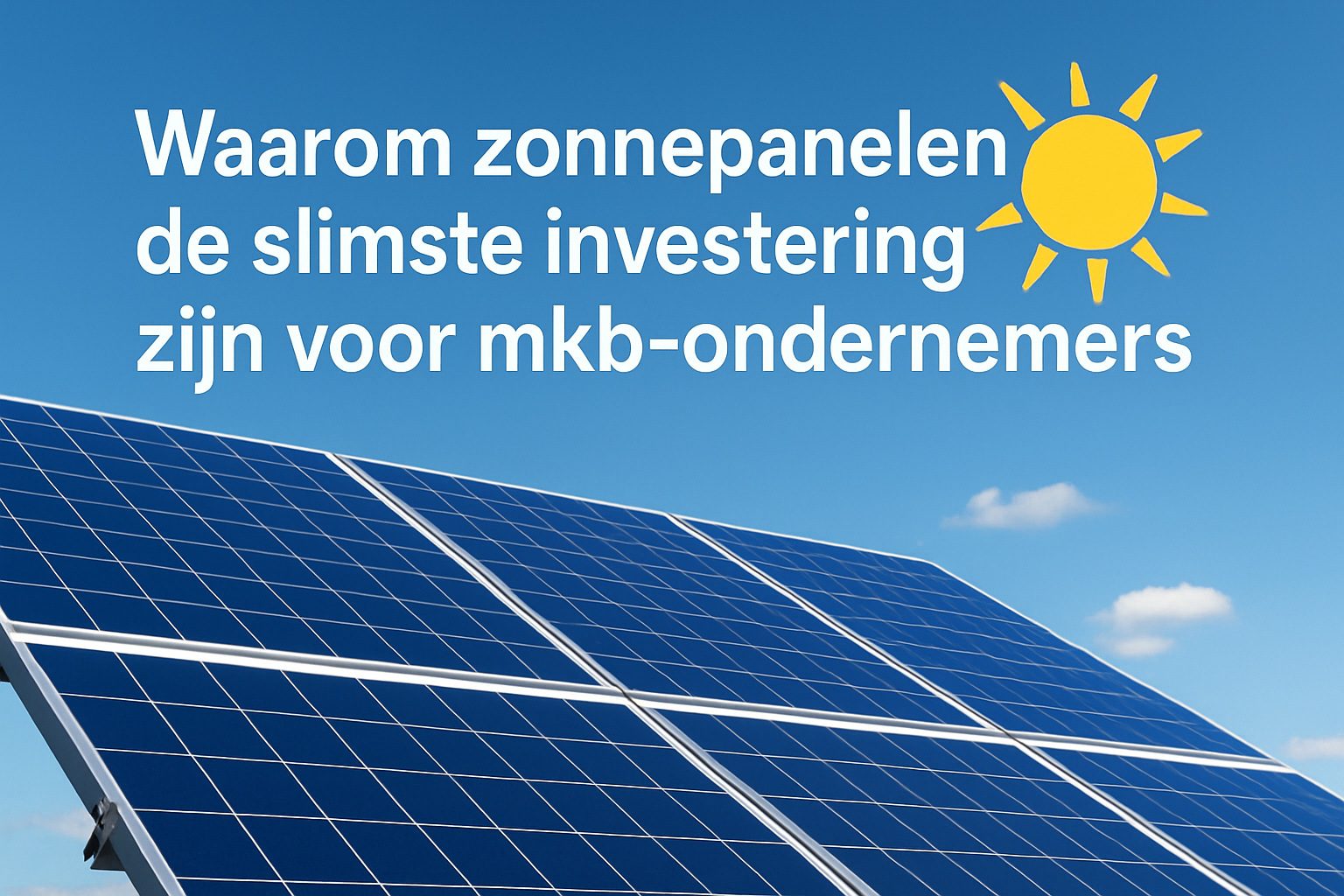 Waarom Zonnepanelen de Slimste Investering zijn voor mkb-ondernemers