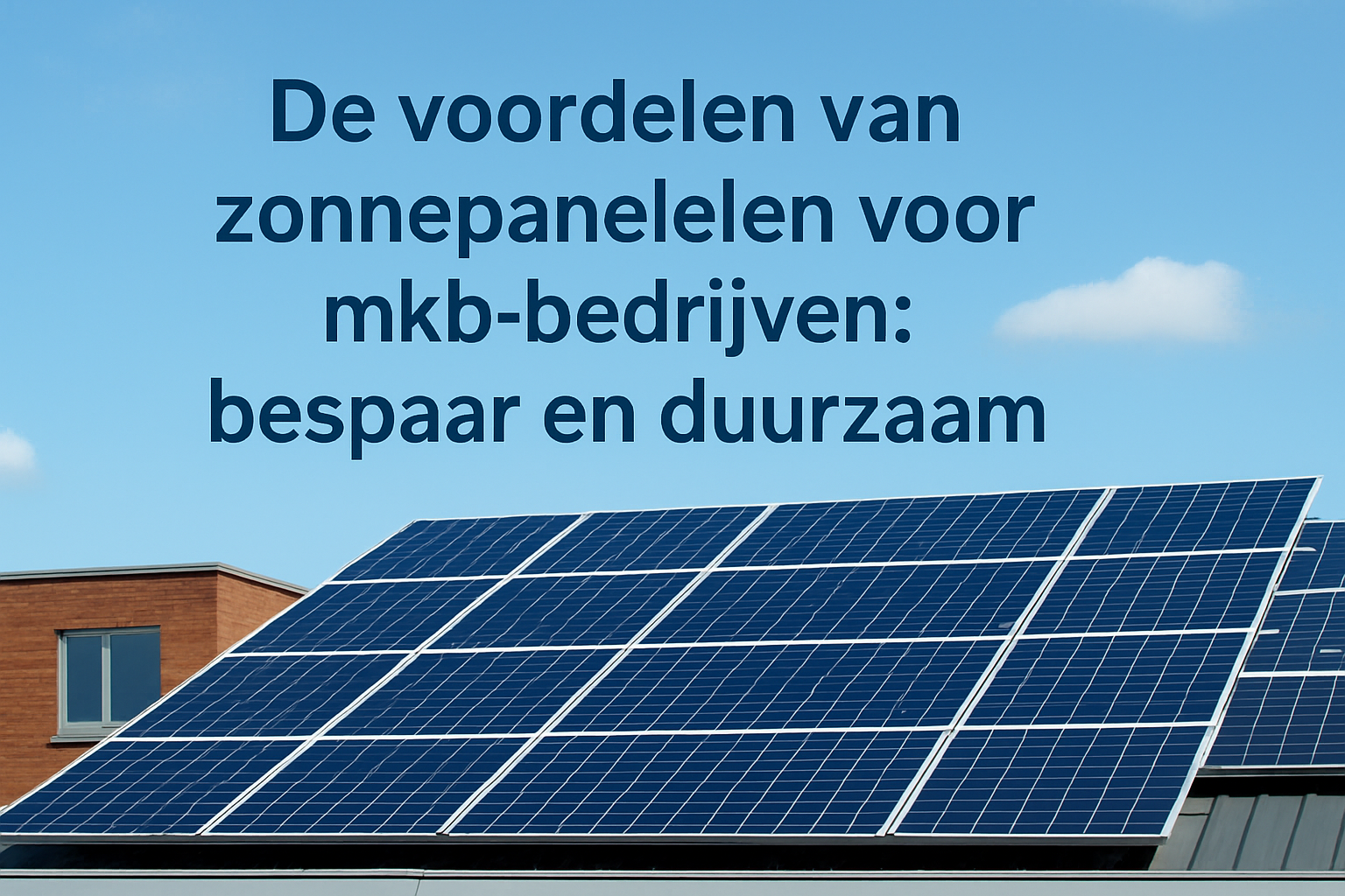 De Voordelen van Zonnepanelen voor MKB-bedrijven: Bespaar en Duurzaam