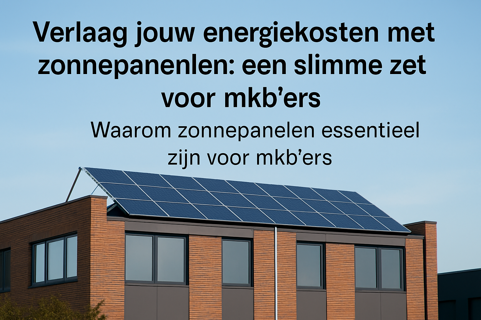 Verlaag jouw energiekosten met zonnepanelen: een slimme zet voor mkb'ers