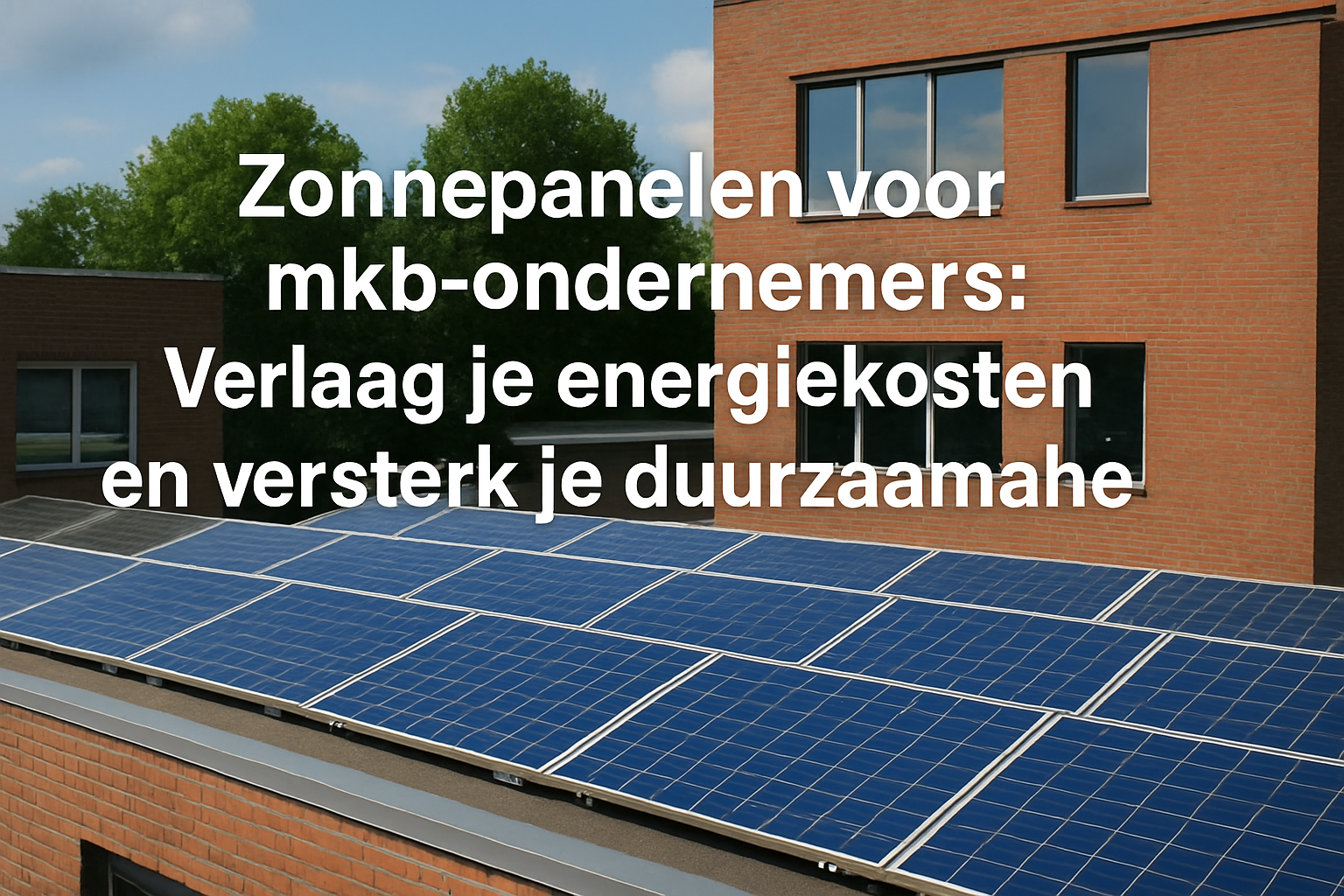 Zonnepanelen voor MKB-ondernemers: Verlaag je energiekosten en versterk je duurzaamheid