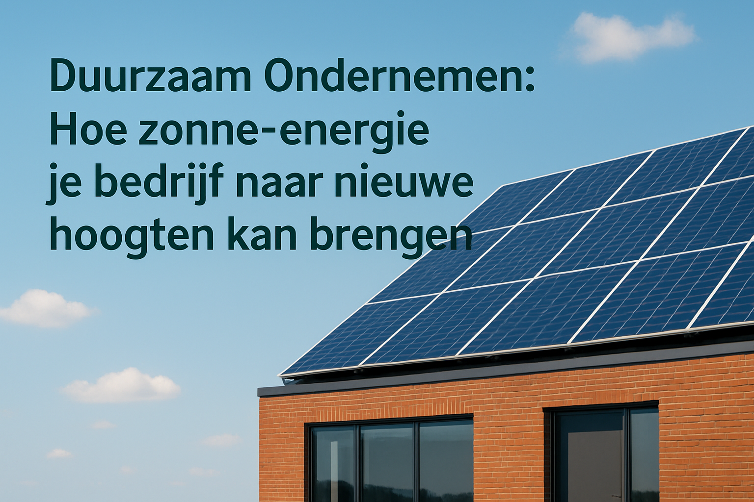 Duurzaam Ondernemen: Hoe Zonne-energie Je Bedrijf Naar Nieuwe Hoogten Kan Brengen