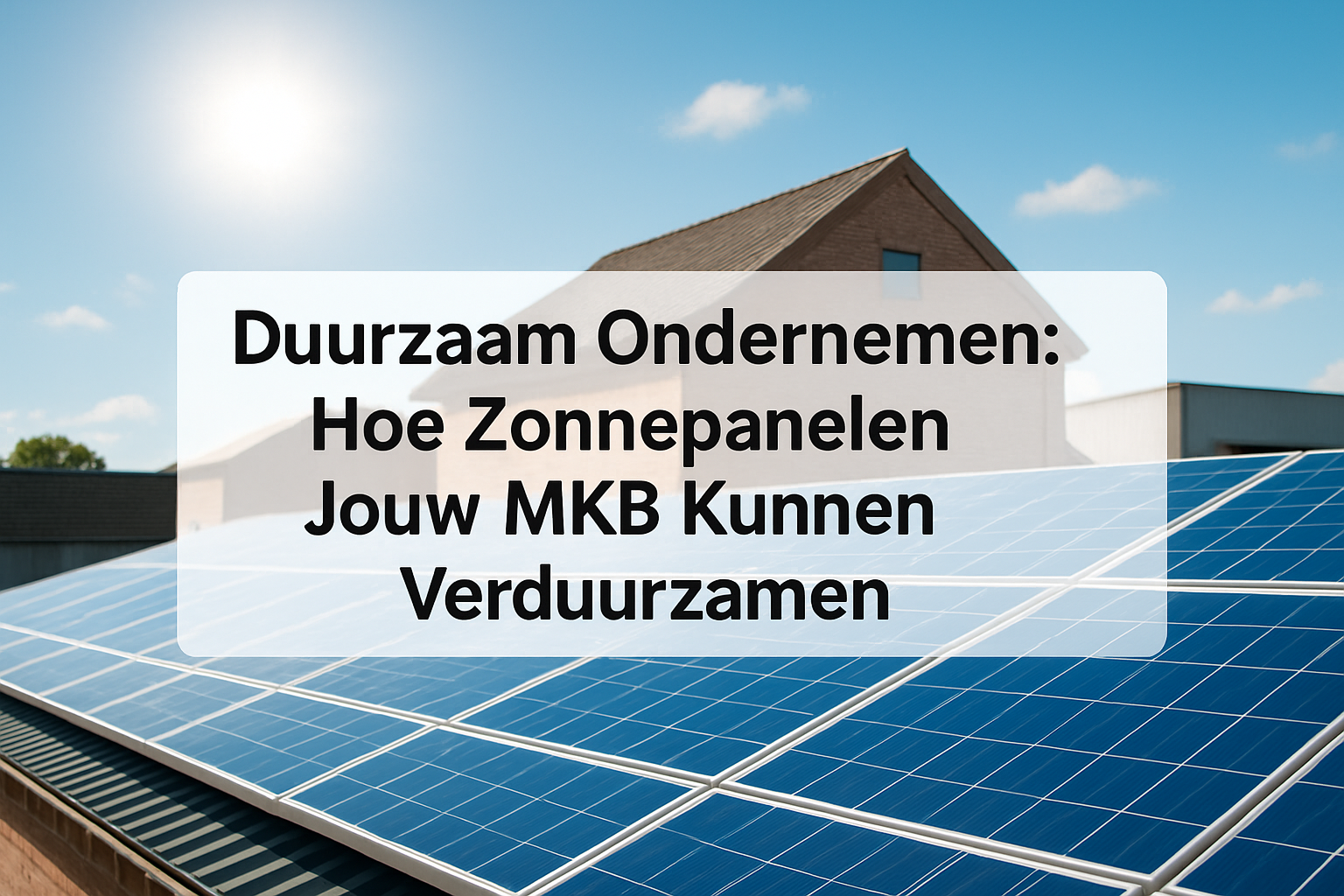 Duurzaam Ondernemen: Hoe Zonnepanelen Jouw MKB Kunnen Verduurzamen