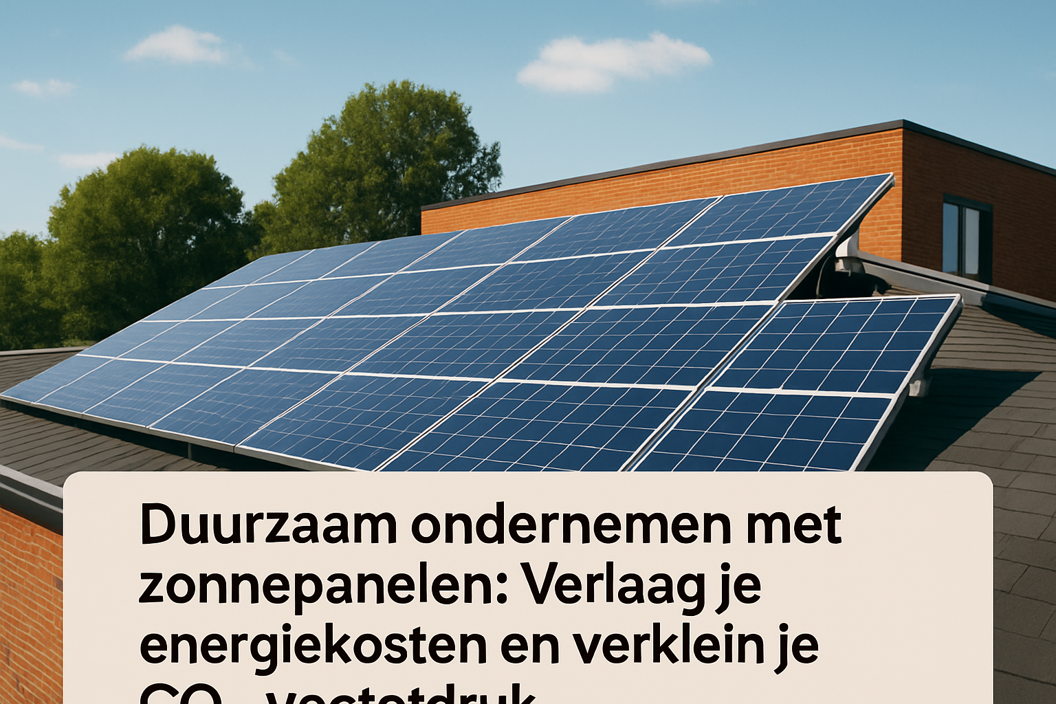 Duurzaam ondernemen met zonnepanelen: Verlaag je energiekosten en verklein je CO₂-voetafdruk