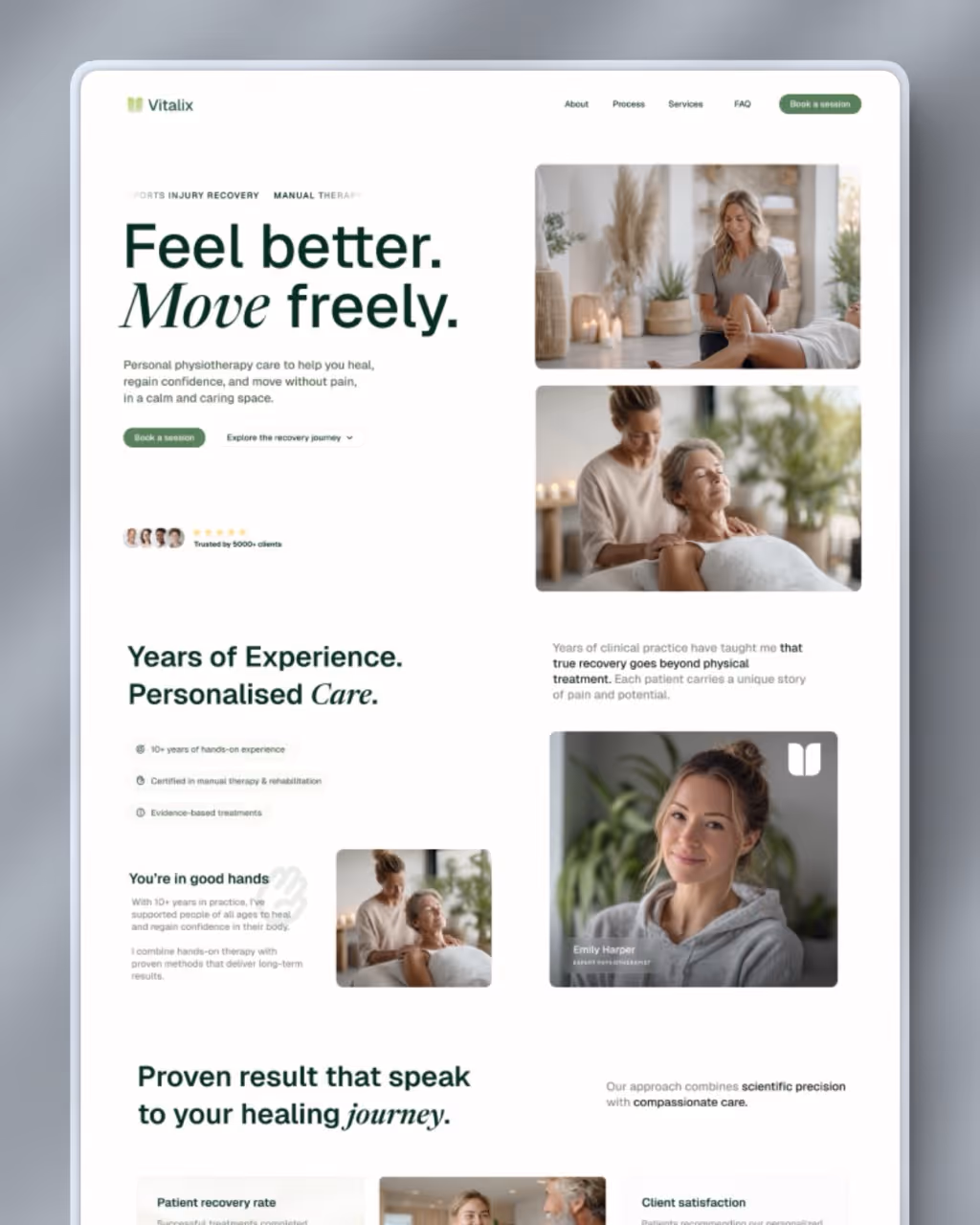 Vitalix - Modern healthcare and medical clinic website template built in Webflow.
