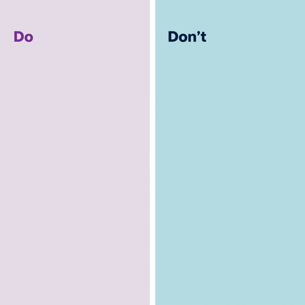 Split-screen GIF comparing Do and Don’t for the summer. Do hit your hydration goals and Don't forget your sunscreen. We see a hand holding a bottle on the left and hand holding a sunscreen on the right.