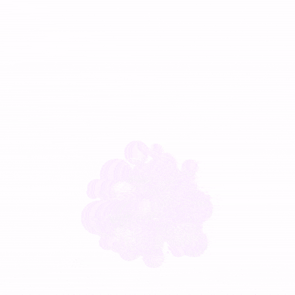 Animated purple bubbles disappearing on a white background.