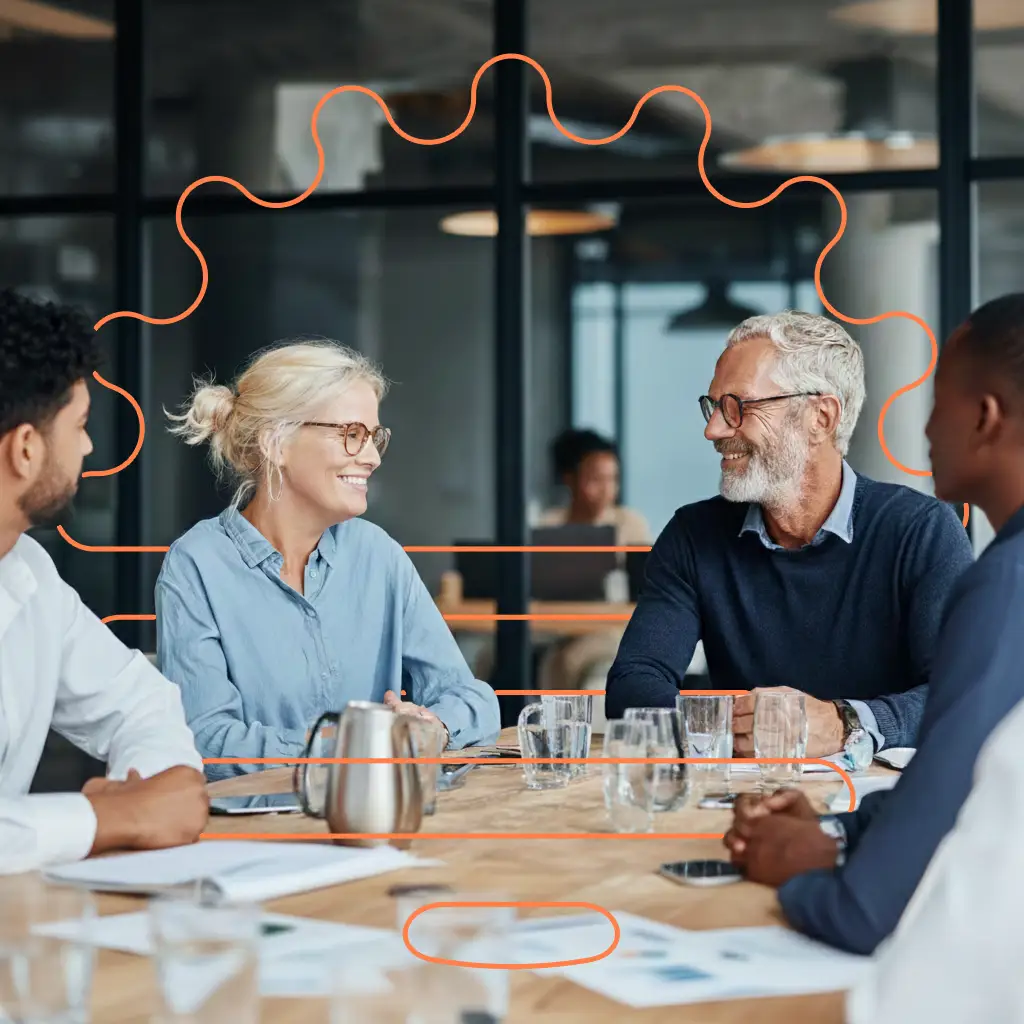 Man and woman talking