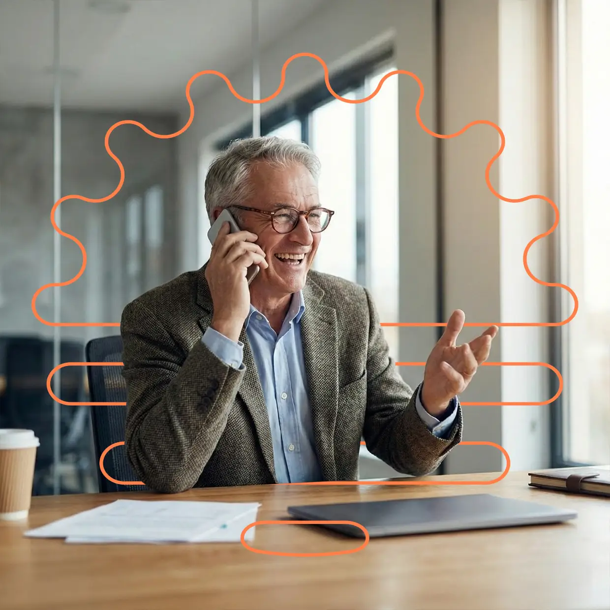 White collar executive talking on the phone