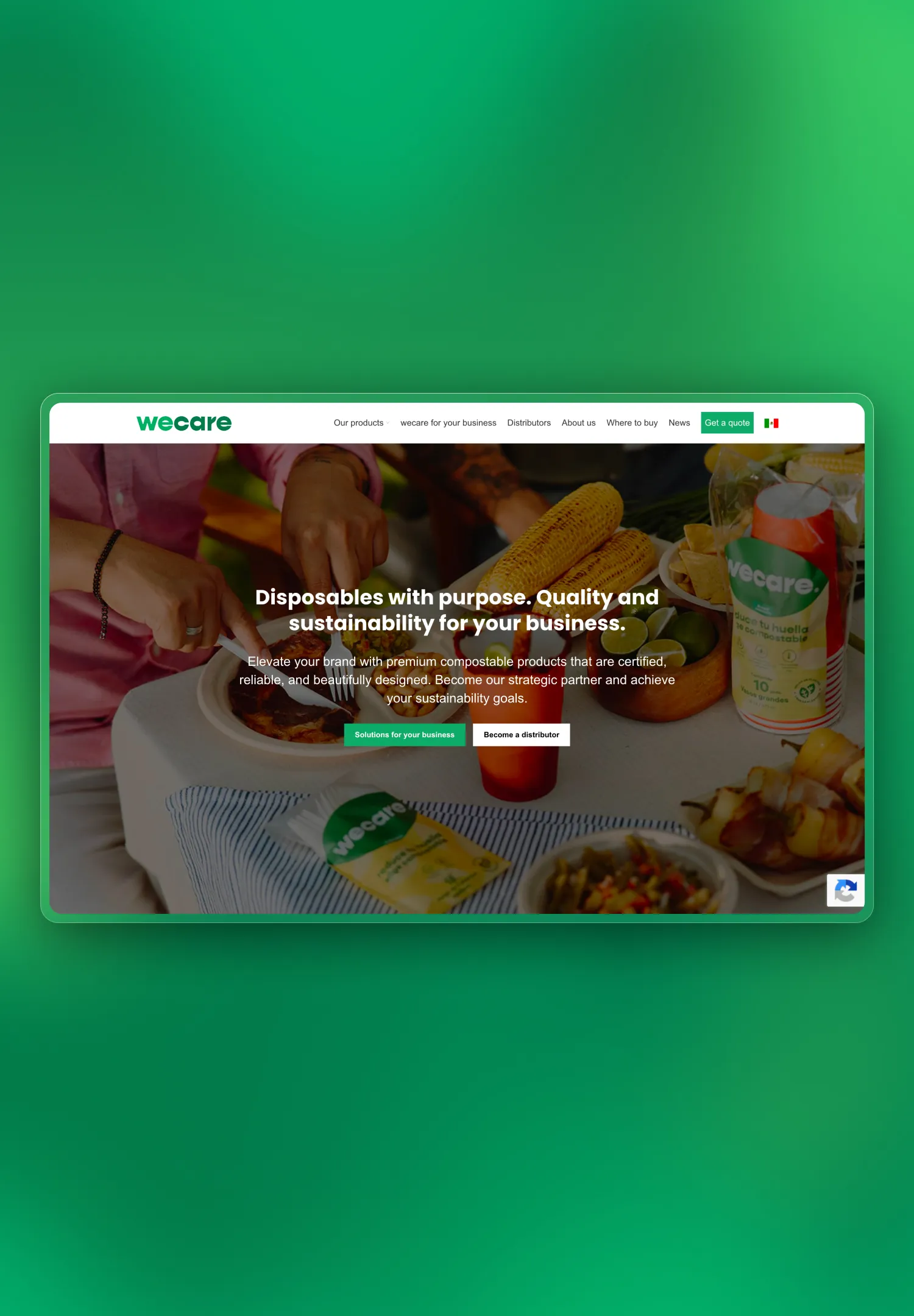 Screenshots of the new WeCare website, built on WordPress.