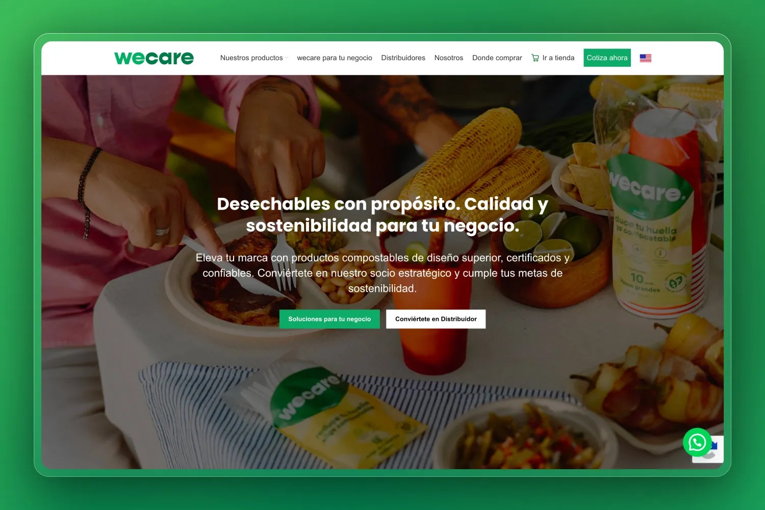 Screenshots of the new WeCare website, built on WordPress.
