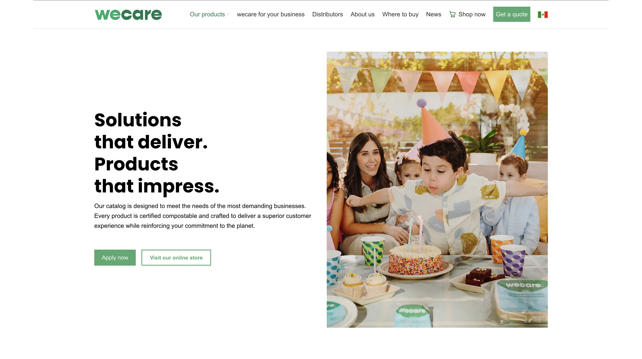 Screenshots of the new WeCare website, built on WordPress.