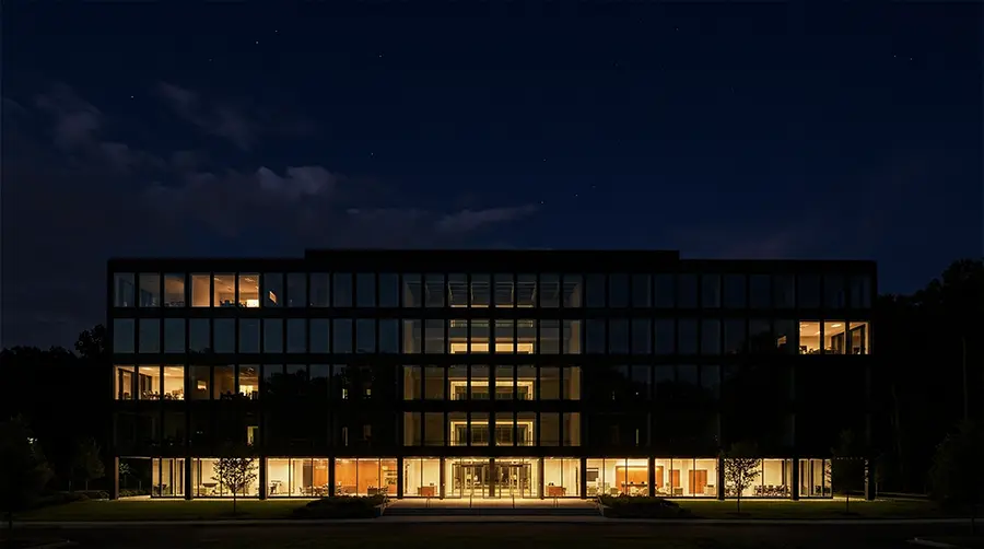 Office building during the nighttime