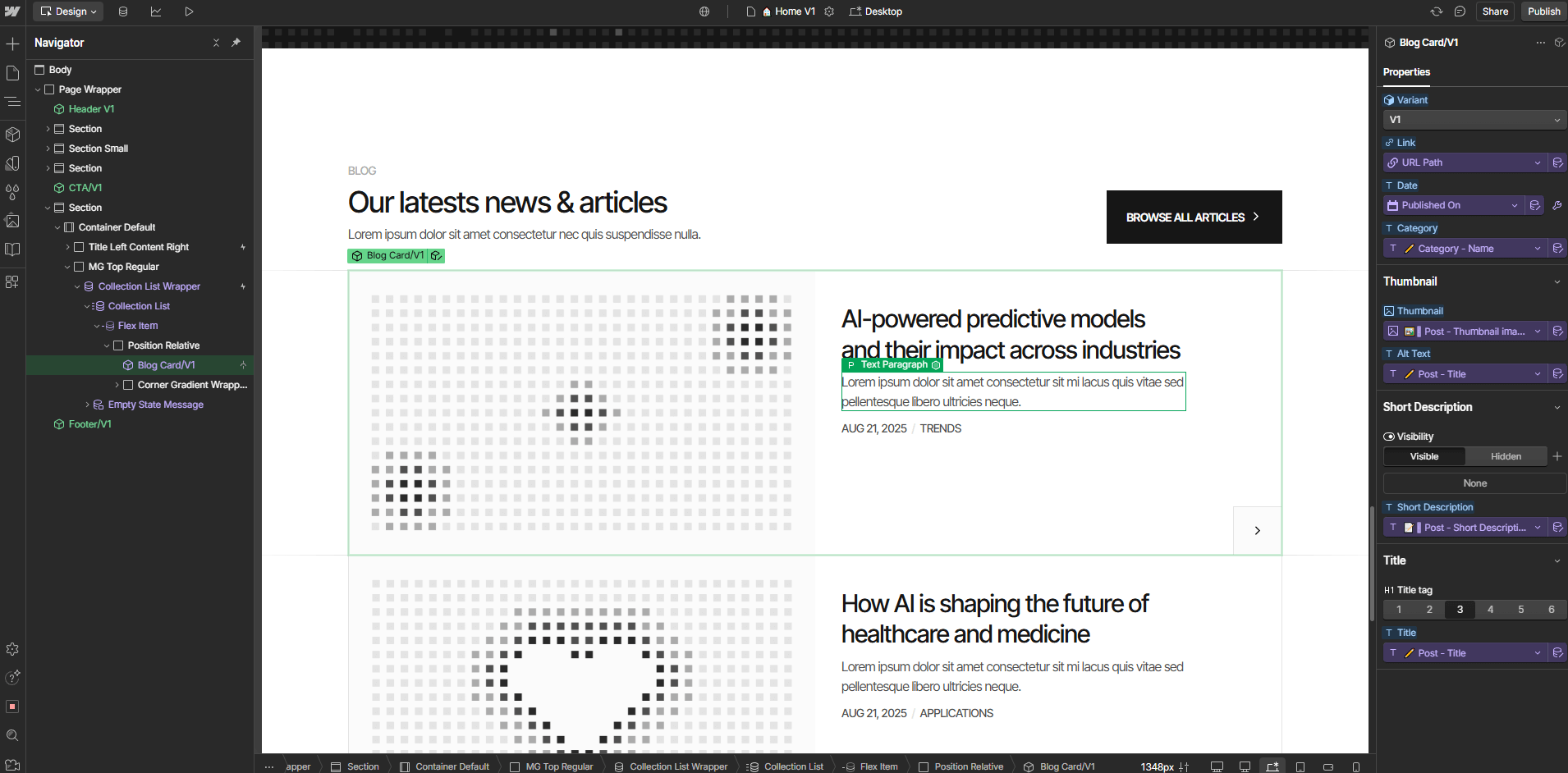CMS Content - Quantum | Webflow Template