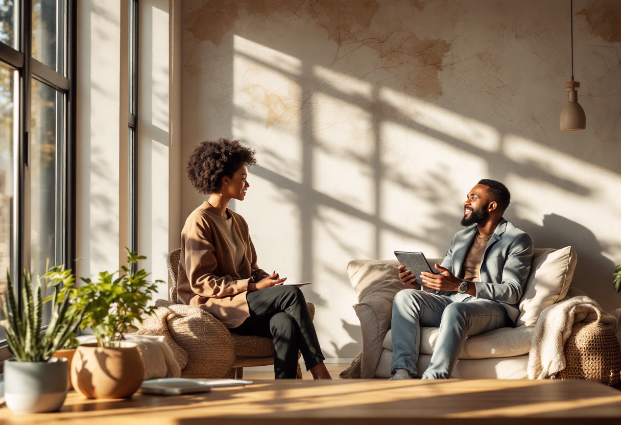 image of team member explaining a conservation project