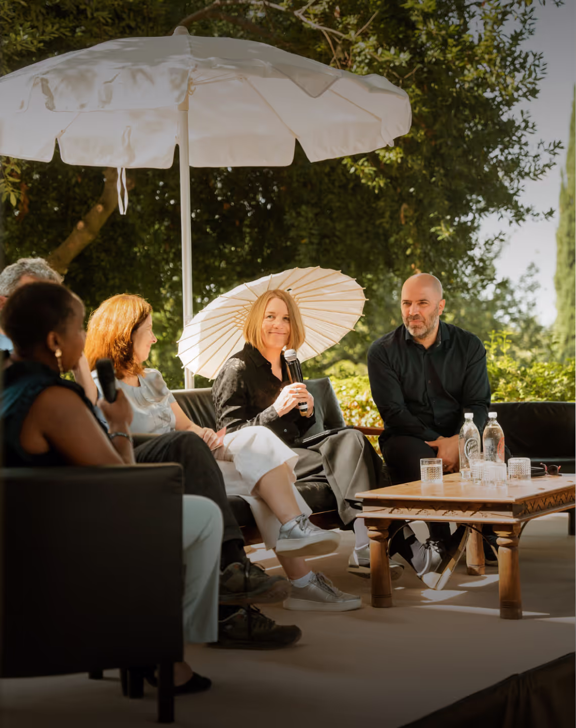 Intimate dialogue in a peaceful retreat setting