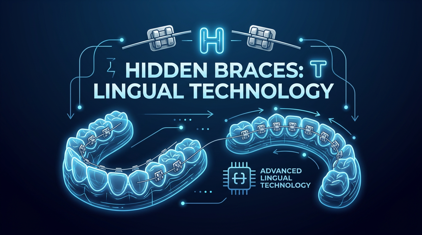 One-phrase callout: "Hidden Braces: Lingual Technology".