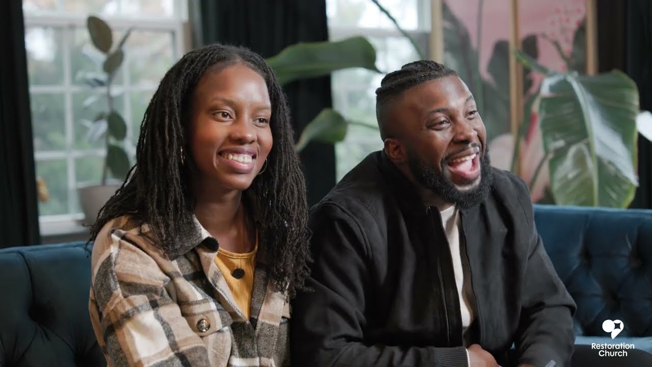 Pastor Temi and his wife Modesta talking about Restoration Church in Laurel, MD