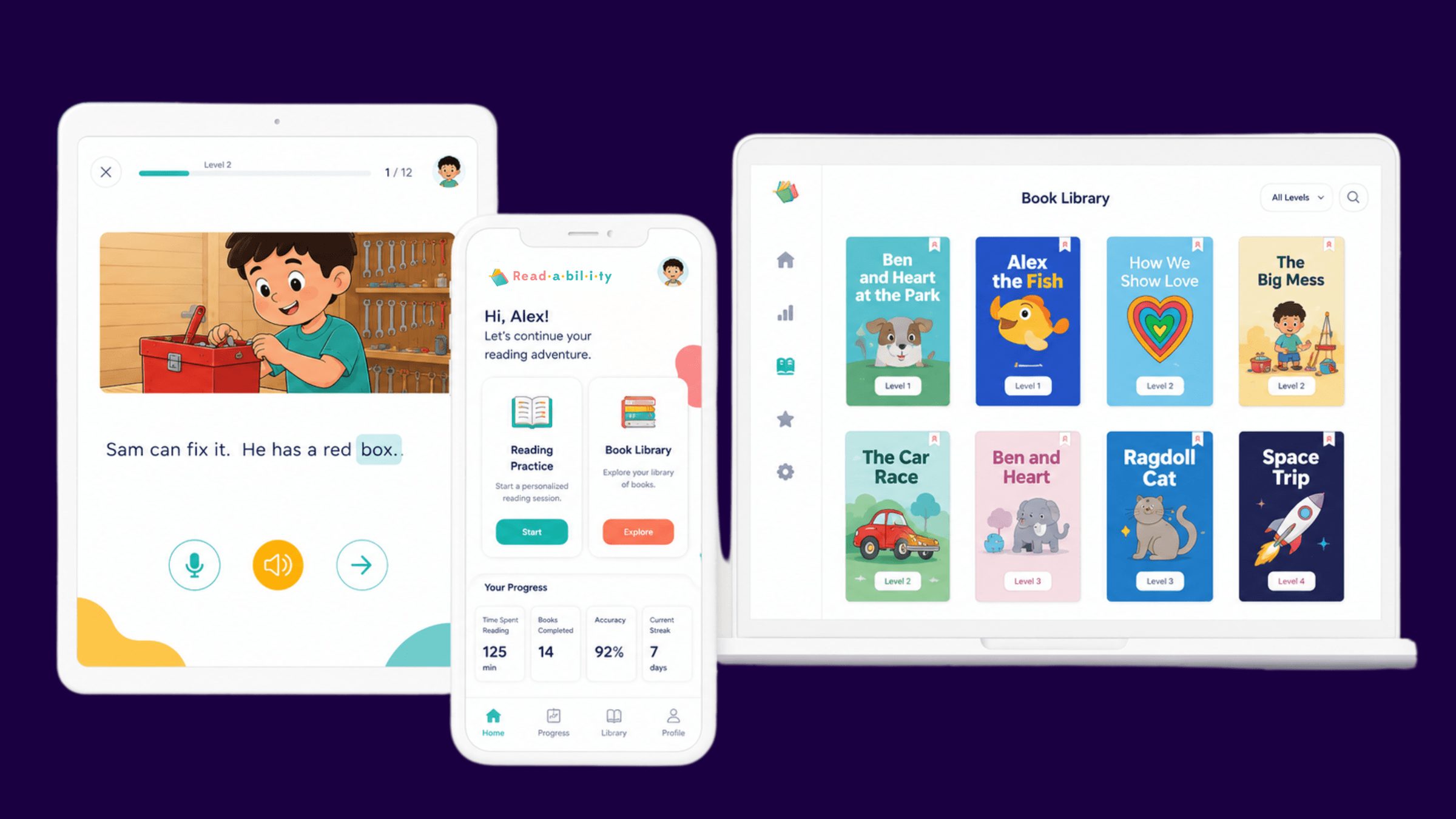 Readability Tutor app helping children build vocabulary through personalized reading practice
