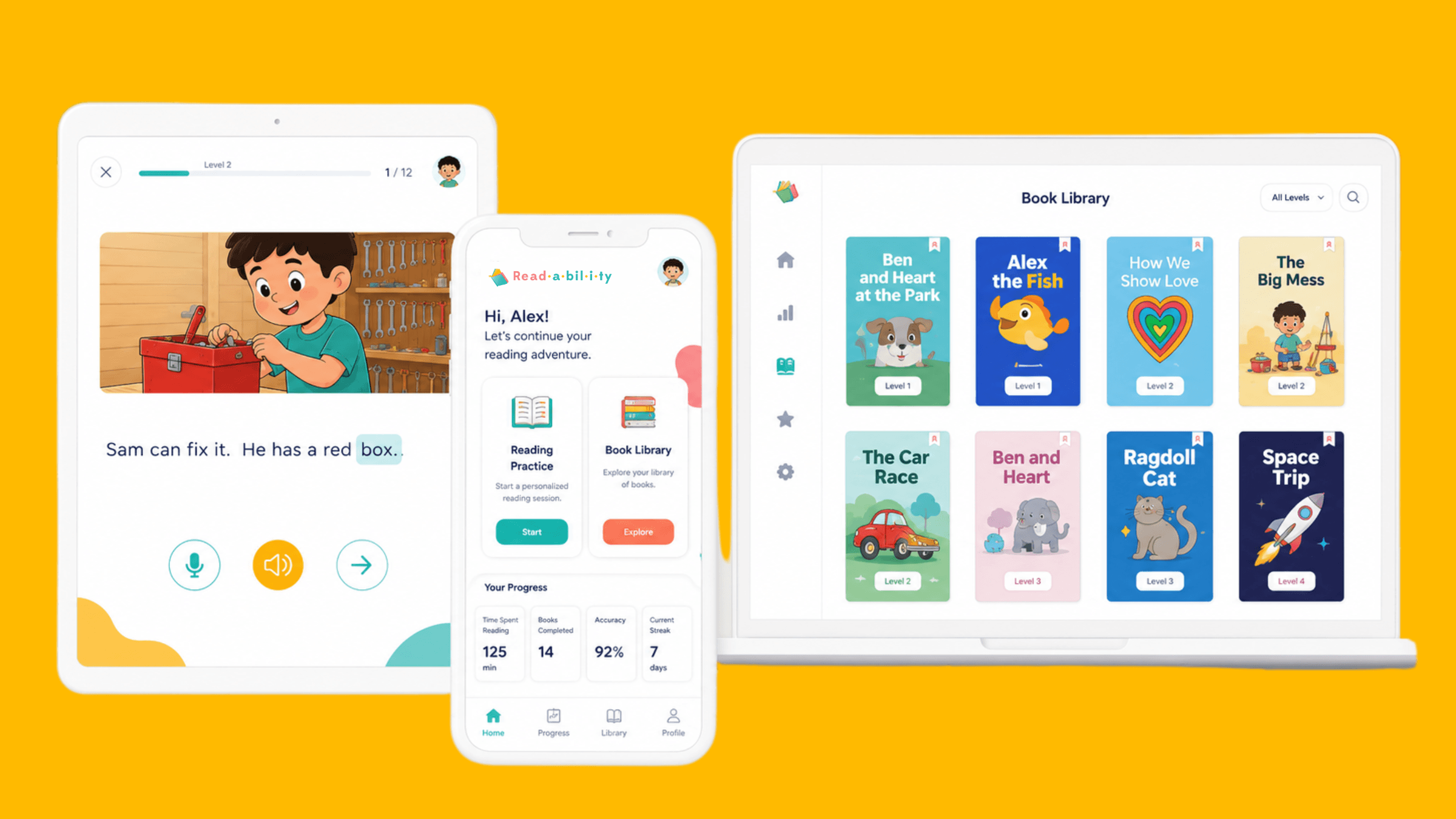 Readability Tutor app helping children practice reading