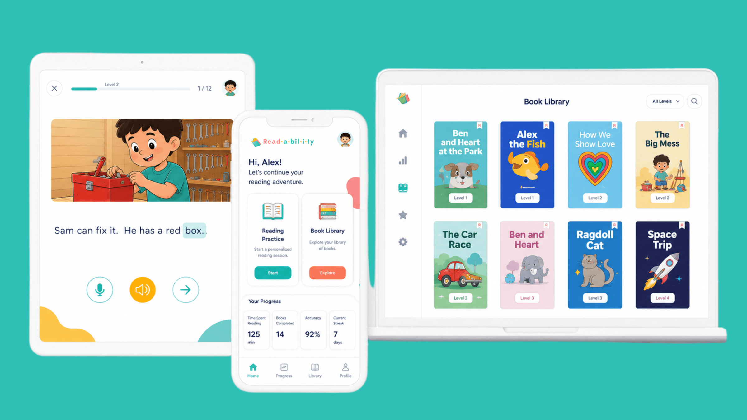 Readability Tutor reading app for children with ADHD