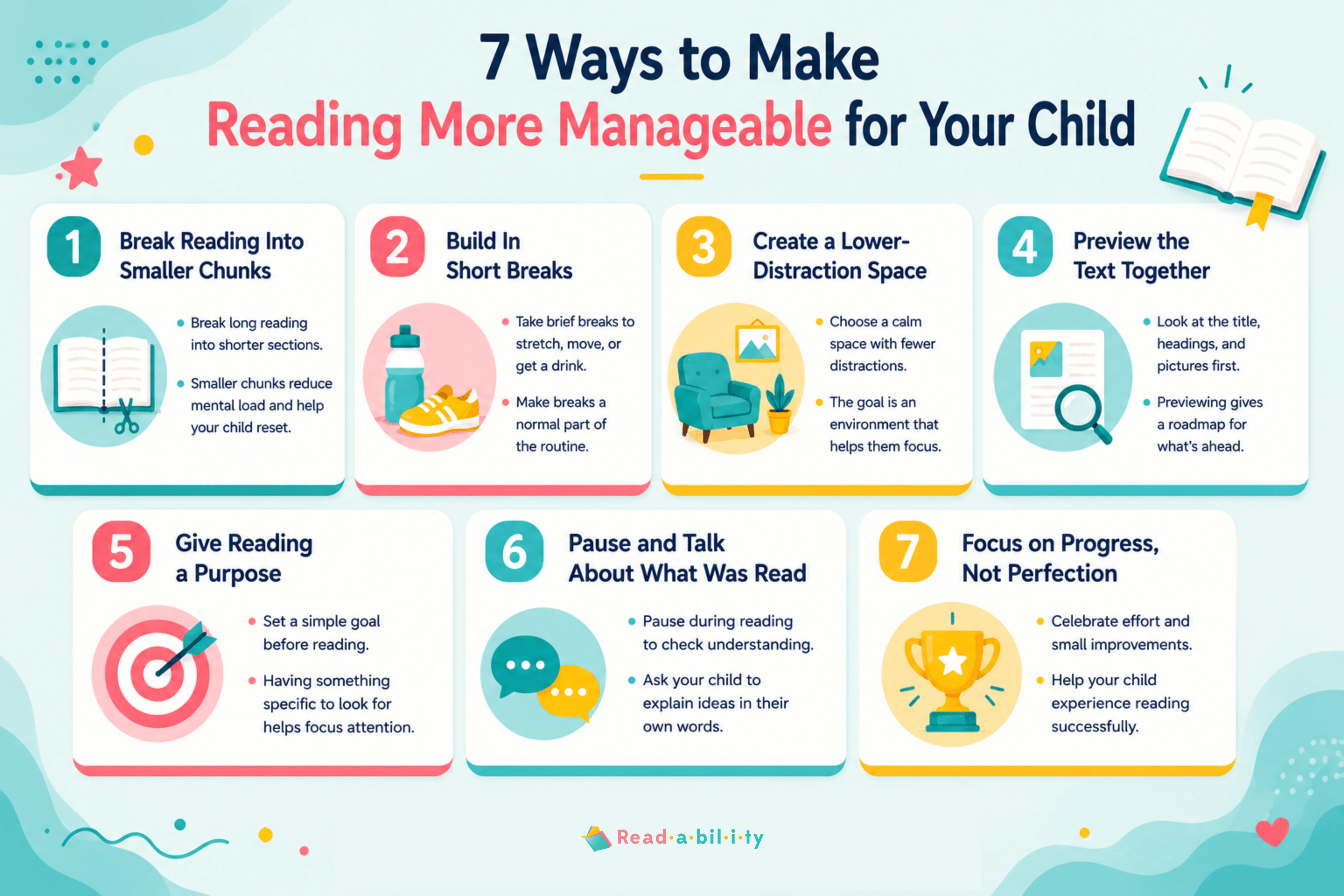 7 ways to make reading more manageable for your child