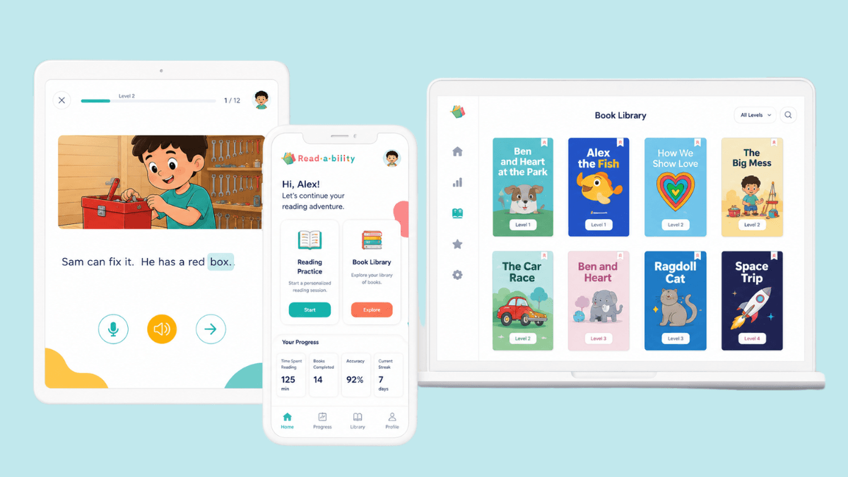 Readability Tutor reading app for personalized reading practice