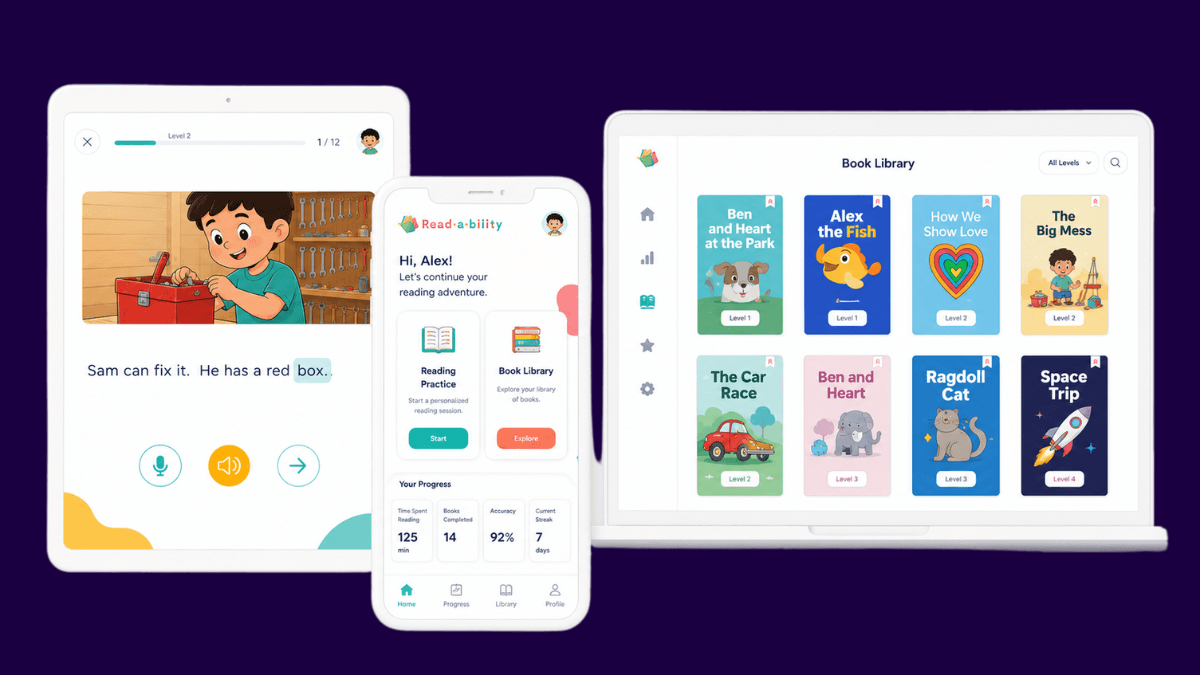 Readability Tutor app for personalized reading comprehension, fluency, and vocabulary practice