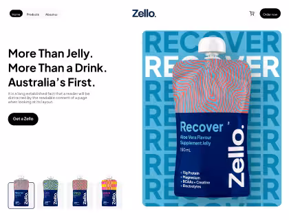 Three smiling women posing together, one holding a purple Zello water bottle, with Zello branding and a Shop Now button above them.