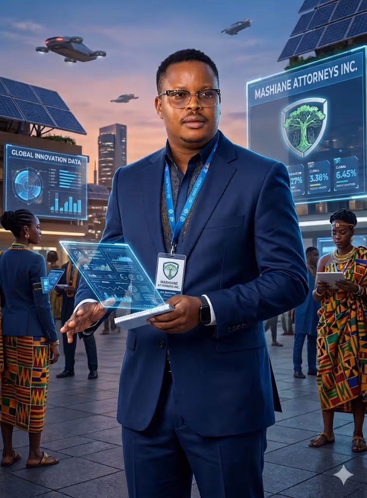 Jabu Mashiane, Managing Director and Founder of Mashiane Attorneys Inc., a South African law firm specialising in data governance, compliance, and technology law across key sectors of Africa's digital economy.