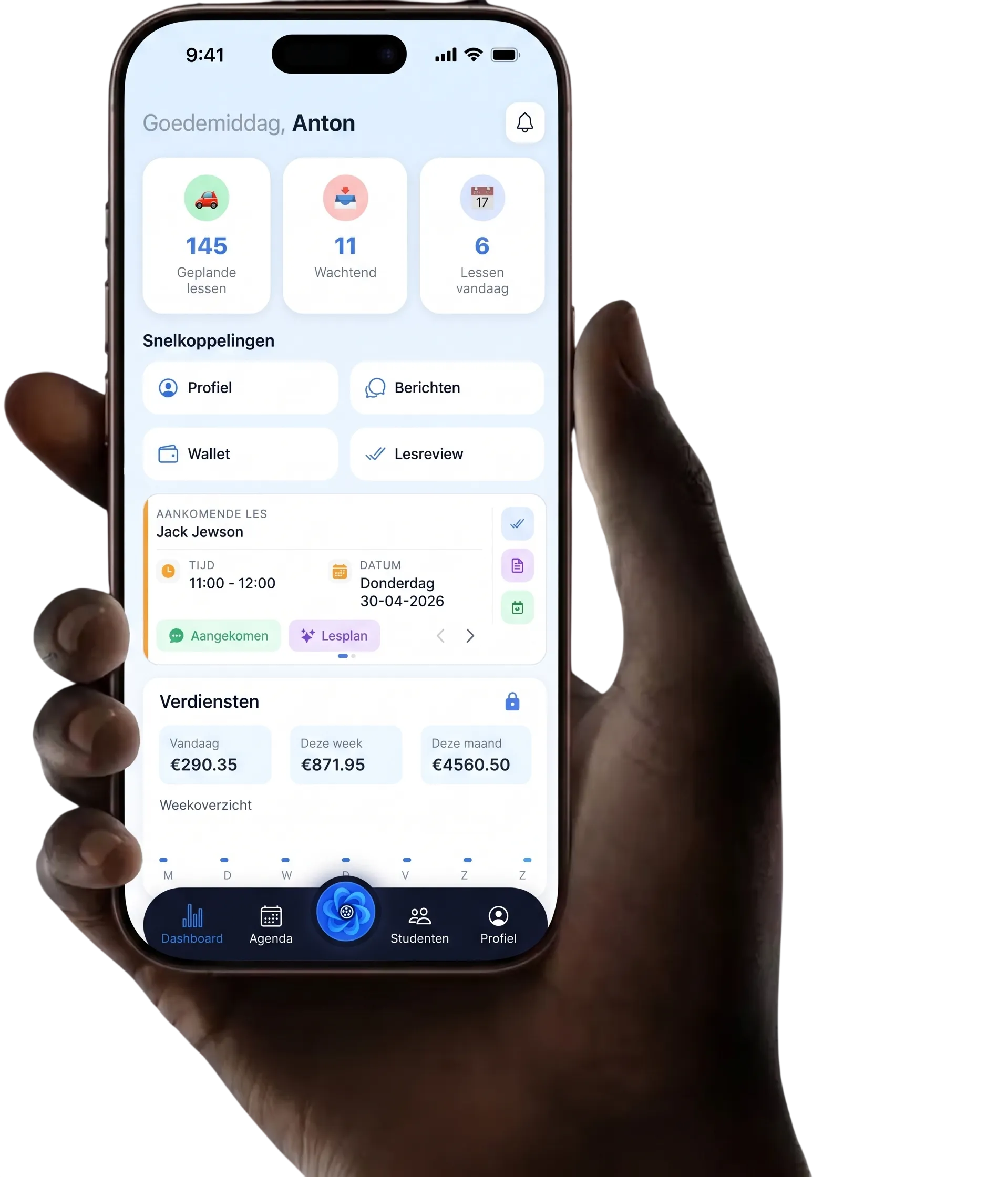 Illustratie van de MAIR-app voor rijinstructeurs