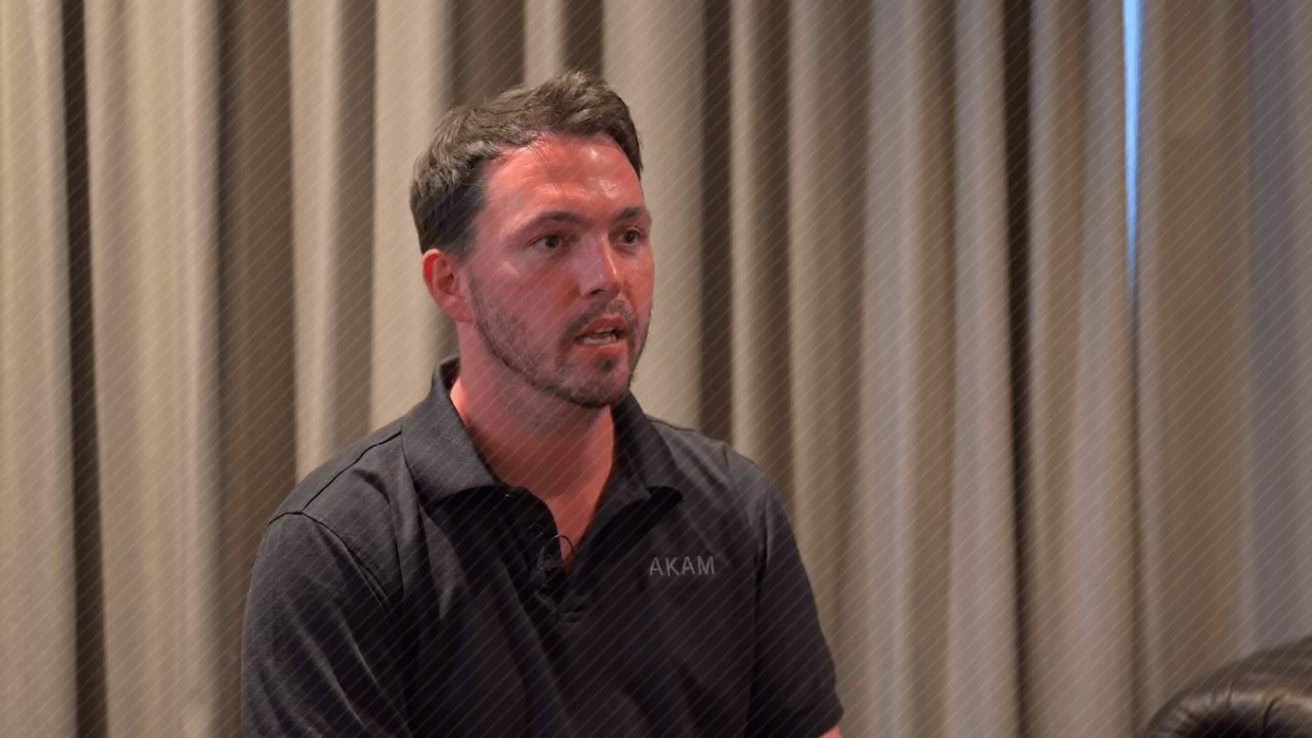 a man in a black shirt