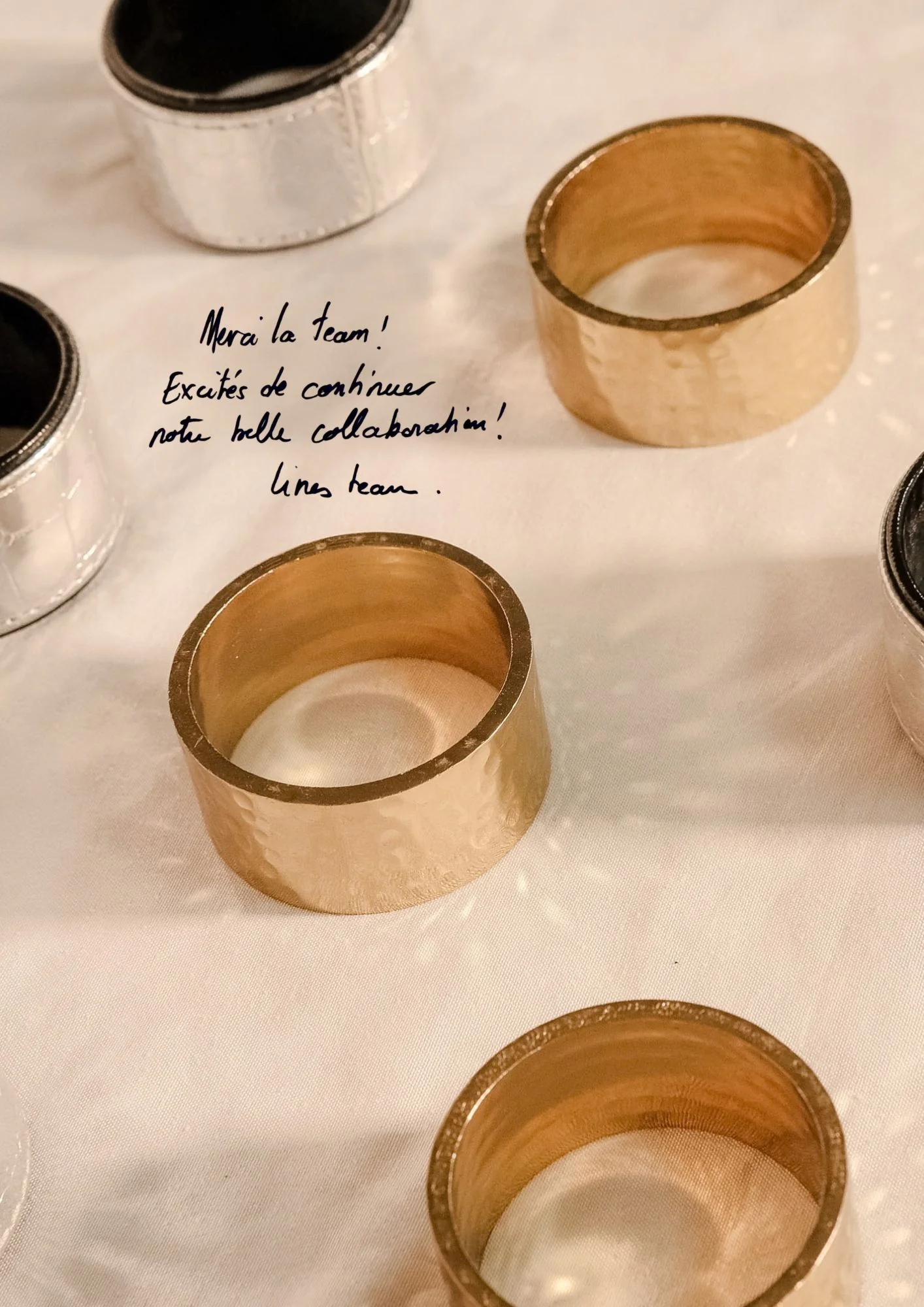 Témoignage manuscrit de l'équipe Lines : « Merci la team ! Excités de continuer notre belle collaboration ! »