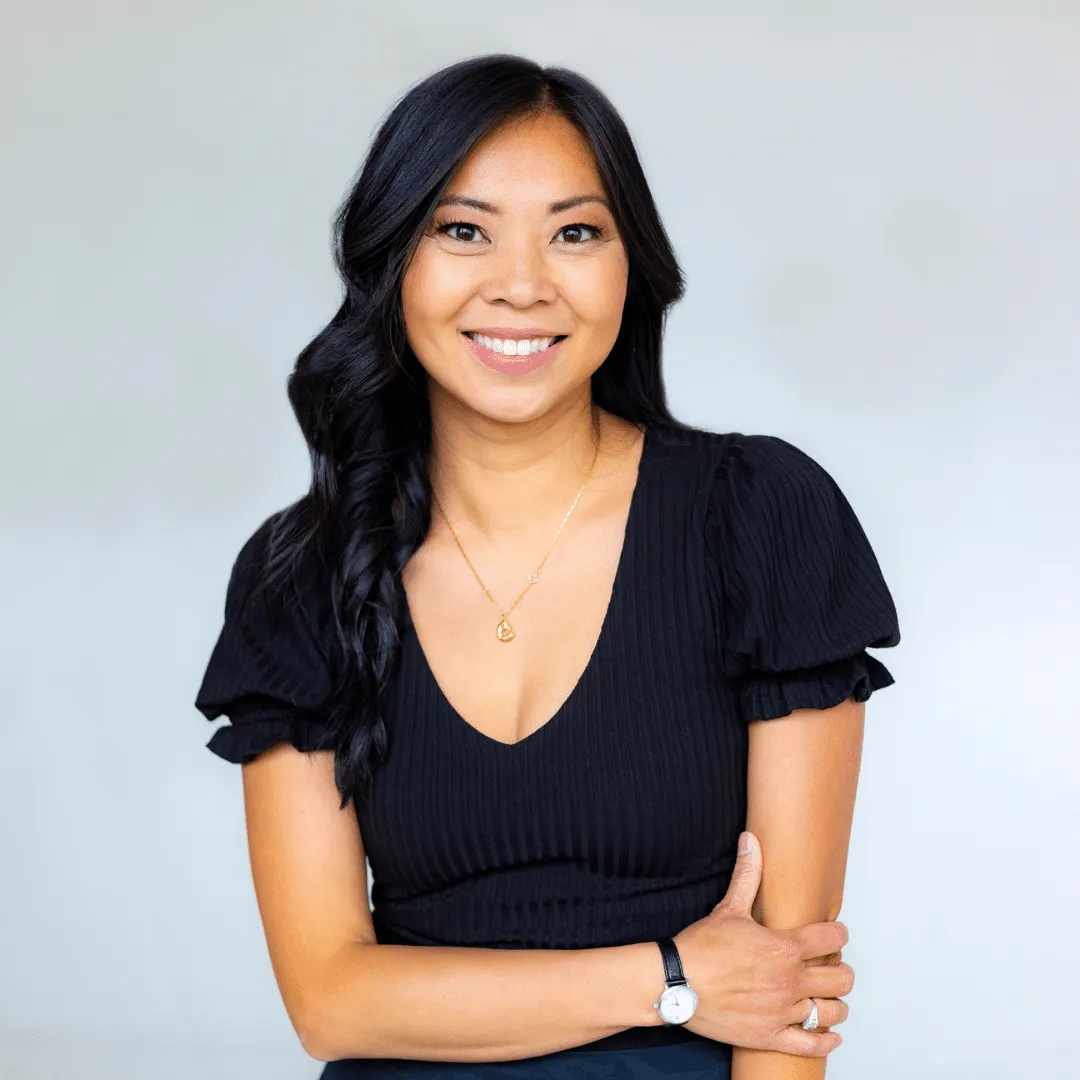 young female with glass