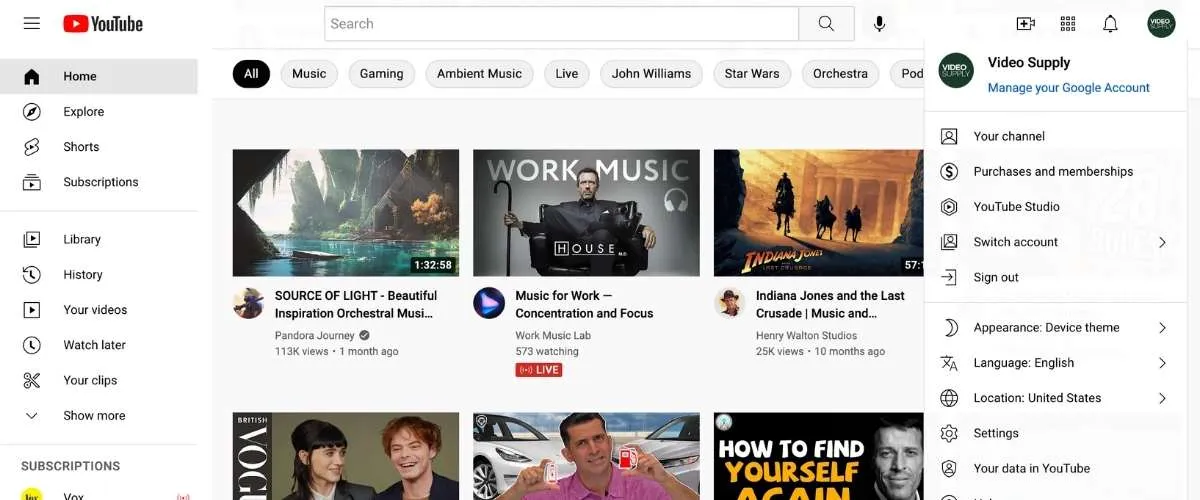 youtube account setup