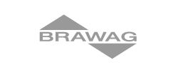 Logo der Firma Brawag mit zwei grauen Pfeilen, einer nach oben und einer nach unten.