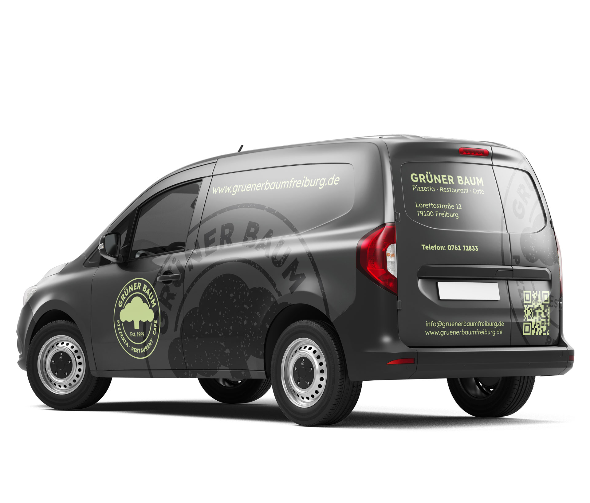 KFZ-Folierung – Gruner Baum Pizzeria, Restaurant und Café in Freiburg
