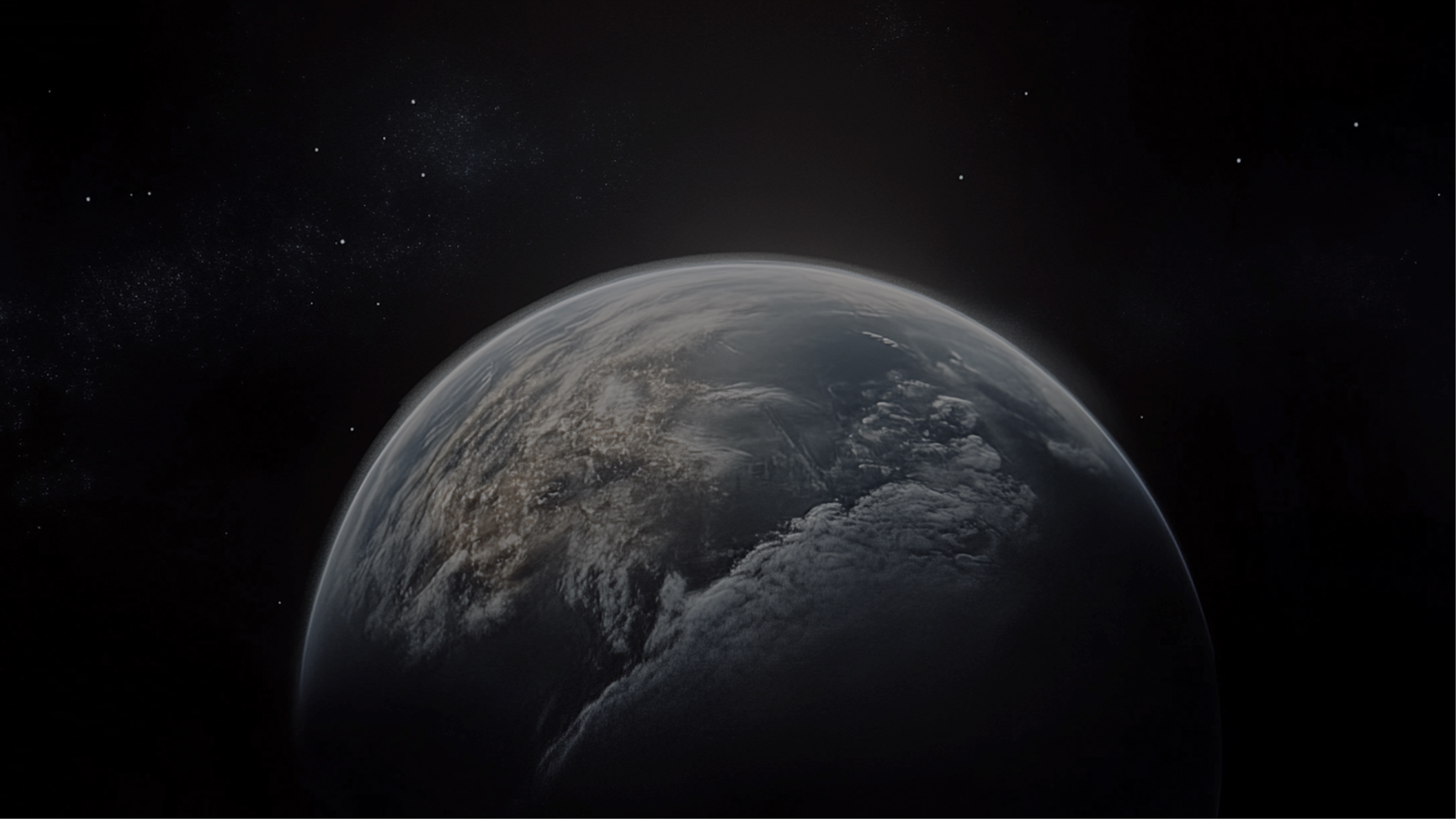 A grey architecture modern building with contemporary design style in a white sky blue sunrise background.