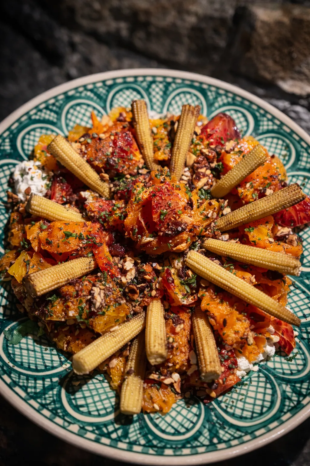 Sweet potato salad served with the asado