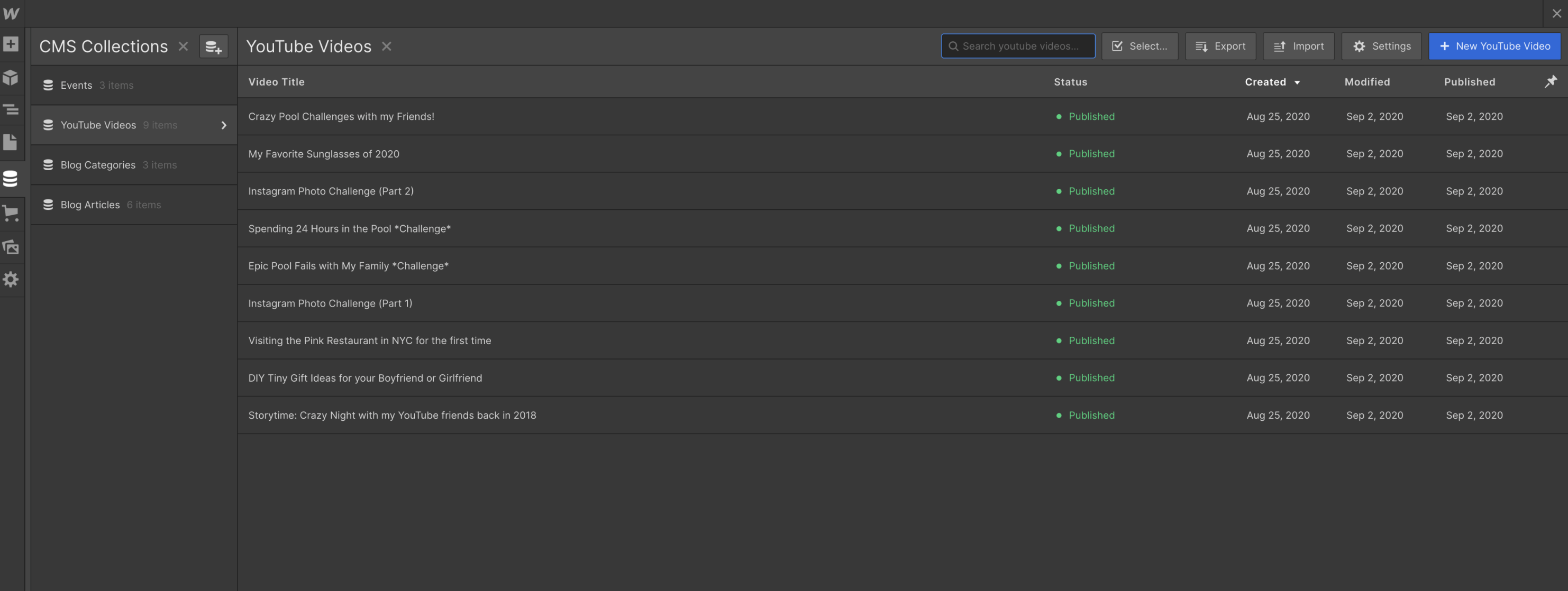 CM Collection - Influencer Webflow Template