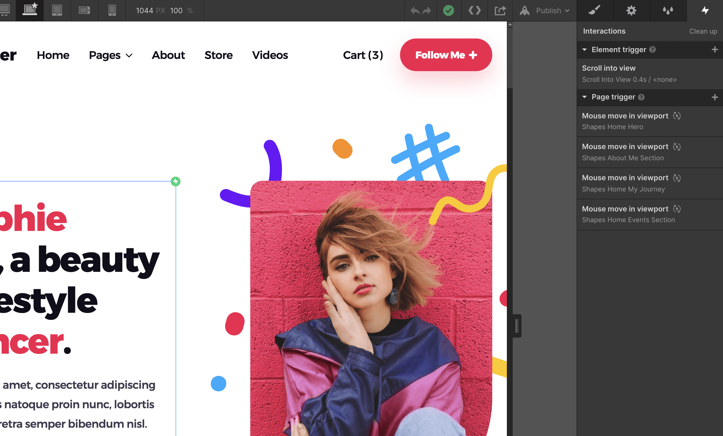 Animations - Influencer Webflow Template