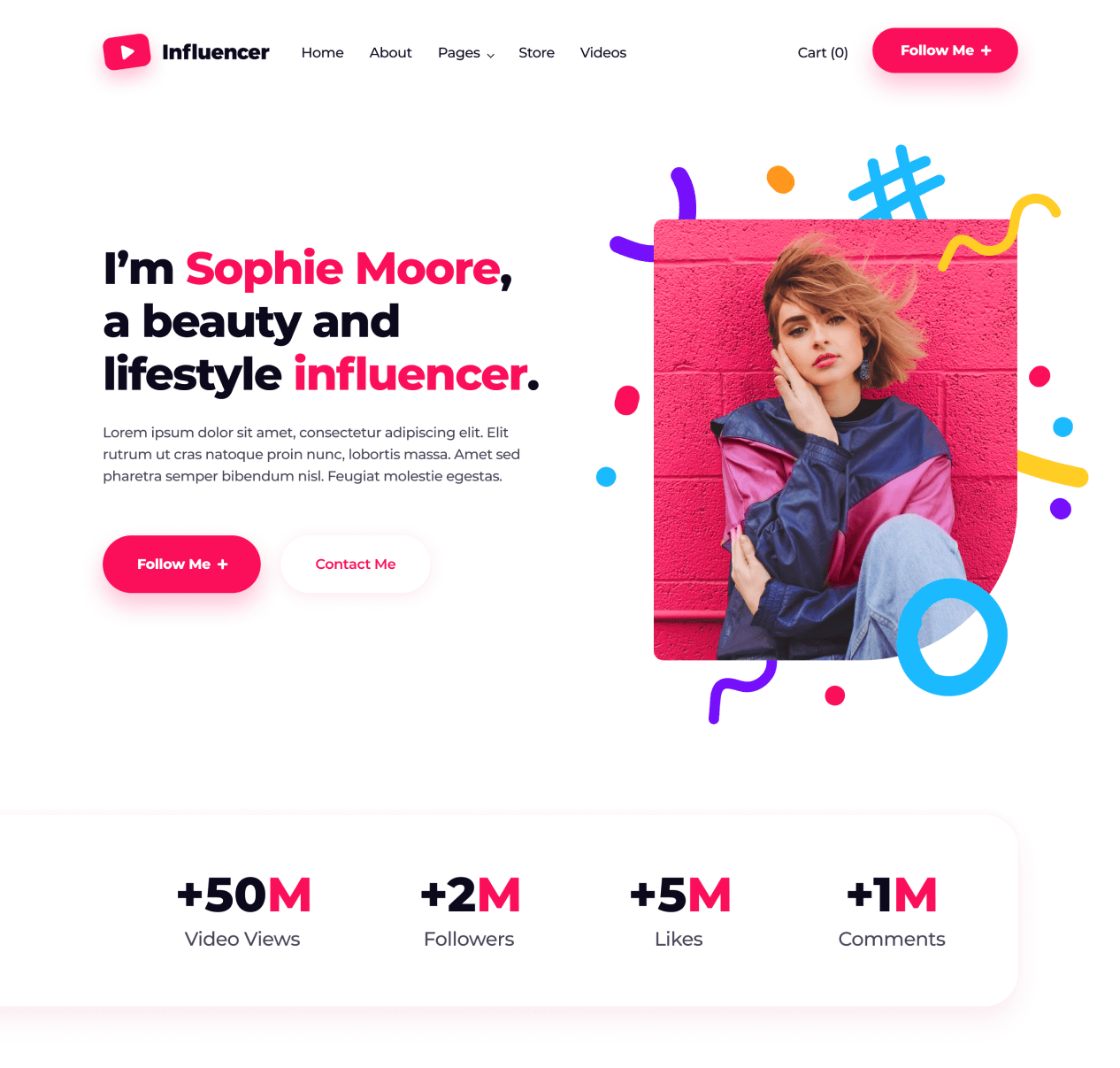 Influencer - Home page - Influencer Webflow Template
