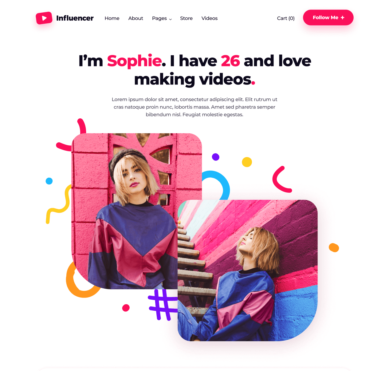 Influencer - About page - Influencer Webflow Template