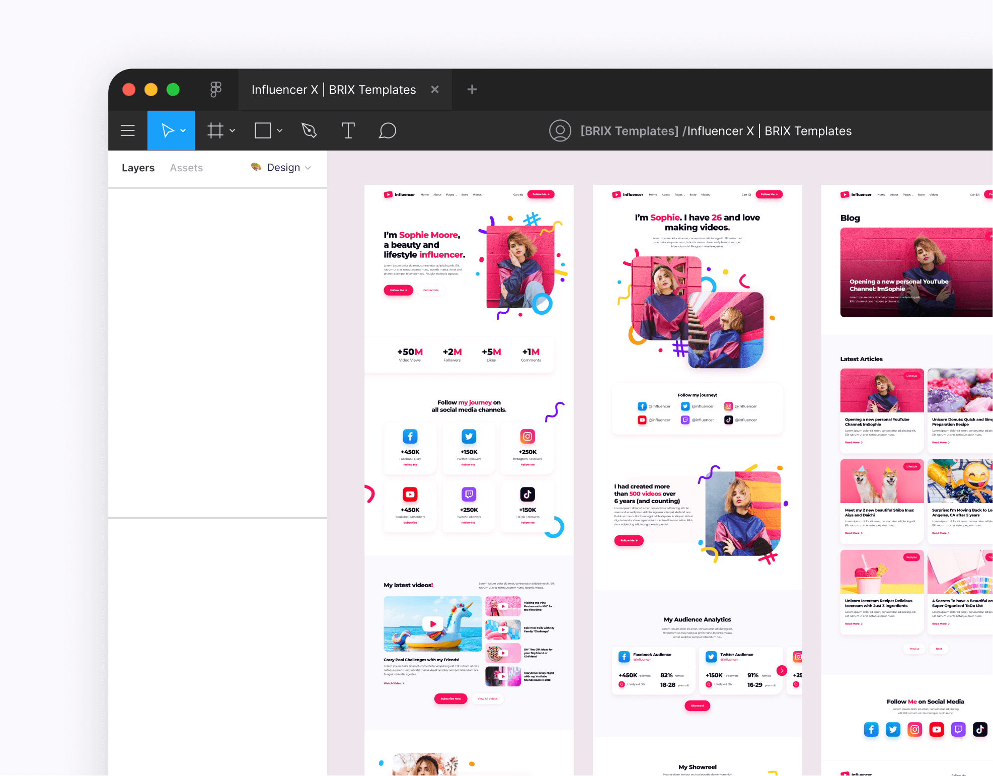 Influencer - Figma File Included - Influencer Webflow Template