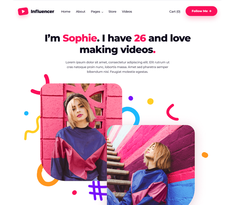 Influencer - About page - Influencer Webflow Template