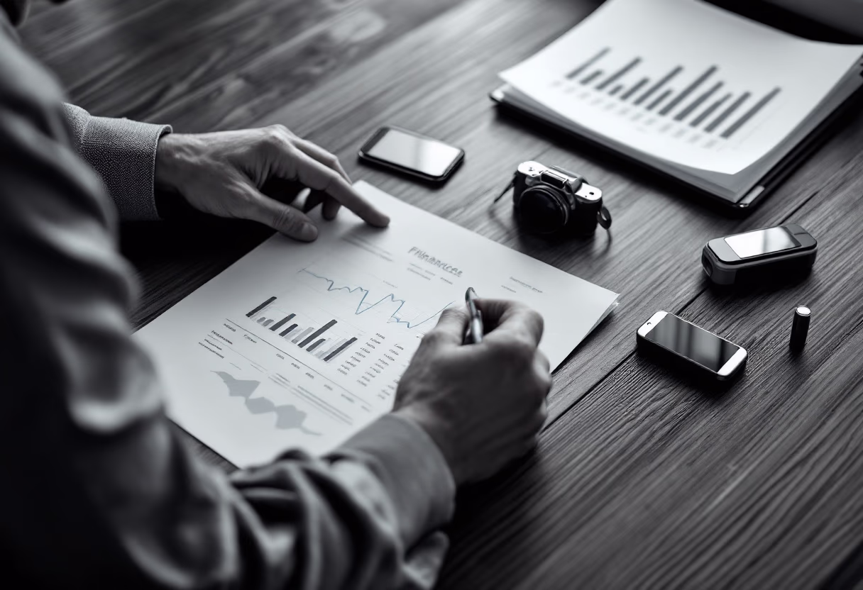 image of entrepreneur working at desk (for a fintech company)