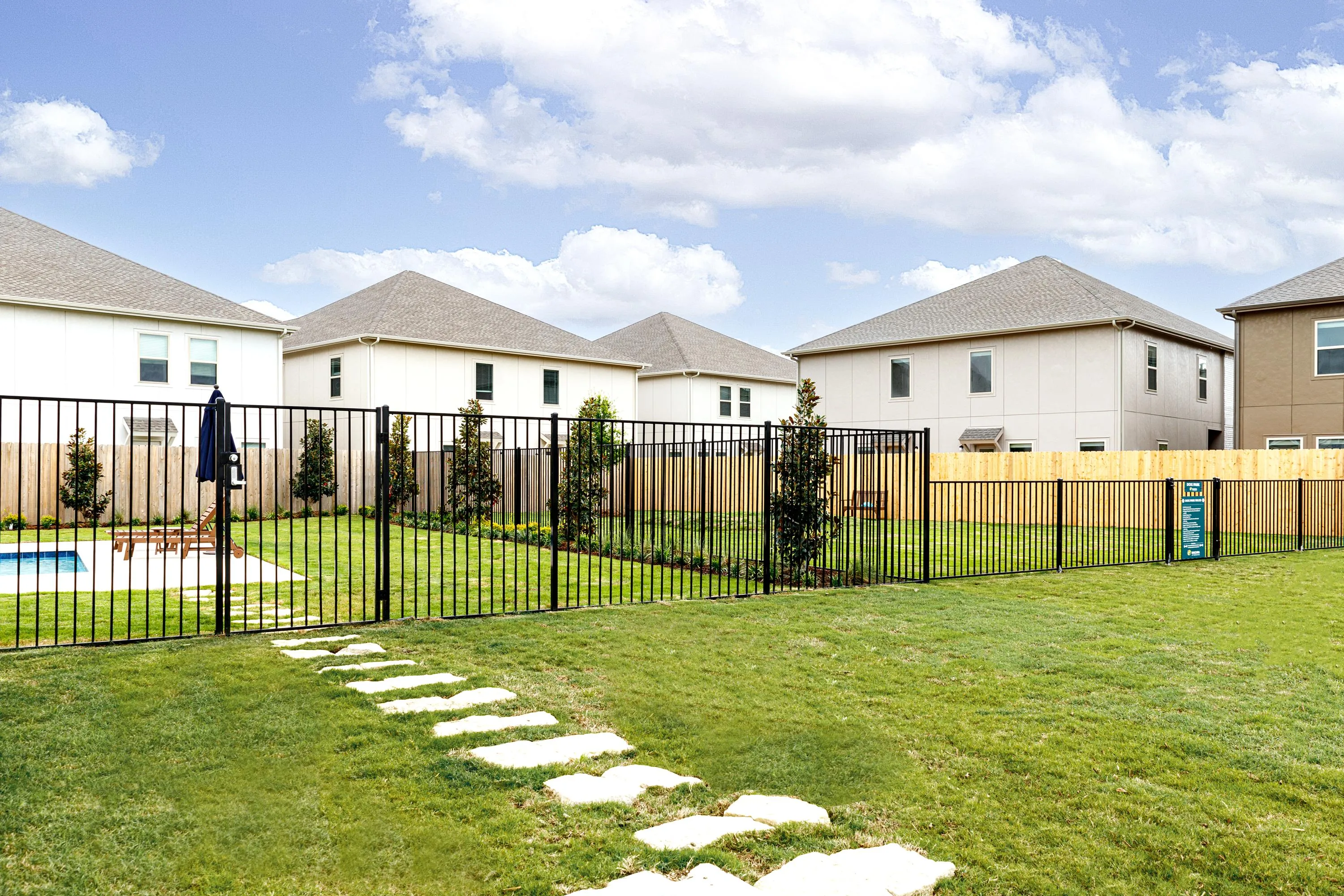 walking path to dog park and swimming pool
