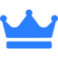 Simple blue crown icon with rounded points.