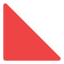 Red right triangle with the right angle at the bottom left.