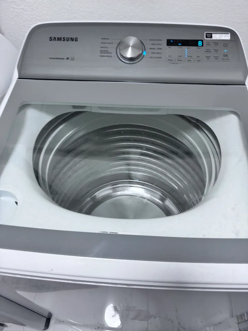 Samsung top load washer drum interior